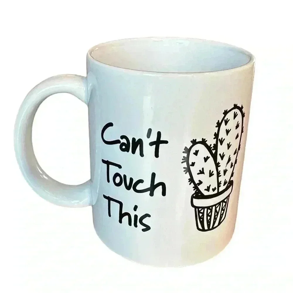 Funny Novelty Ceramic Coffee Mug Can't Touch This 11 Ounce High